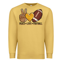 Antique Gold peace love football Premium Sweatshirt - AdoDesignShop