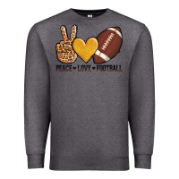 Charcoal Heather peace love football Premium Sweatshirt - AdoDesignShop