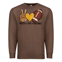 Chestnut peace love football Premium Sweatshirt - AdoDesignShop