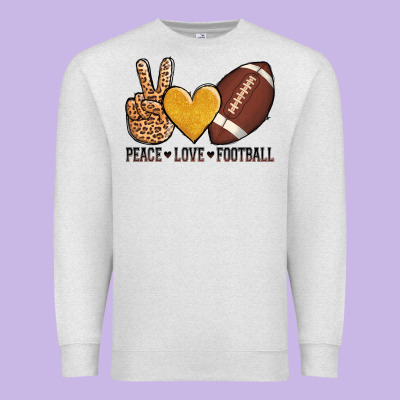 Peace Love Football Premium Sweatshirt Designed By Adodesignshop