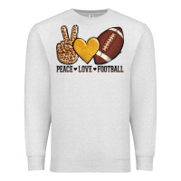 Oatmeal Heather peace love football Premium Sweatshirt - AdoDesignShop
