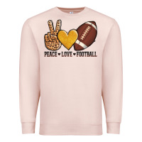 Pale Pink peace love football Premium Sweatshirt - AdoDesignShop