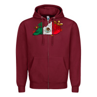 Burgundy mexica kentucky Zipper Hoodie - CowhideDigitalArt