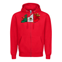 Red mexica kentucky Zipper Hoodie - CowhideDigitalArt
