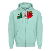 Seafoam mexica kentucky Zipper Hoodie - CowhideDigitalArt