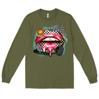 Army Green race lips Long Sleeve Tee - Zillion Design Studio