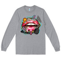 Heather Grey race lips Long Sleeve Tee - Zillion Design Studio