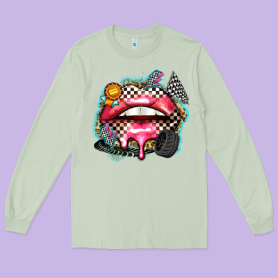 Race Lips Long Sleeve Tee Designed By Zillion Design Studio