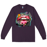 Plum race lips Long Sleeve Tee - Zillion Design Studio