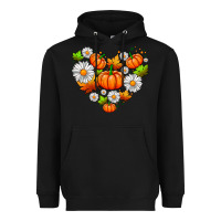 Black pumpkin and daisies Heavyweight Hoodie - AdoDesignShop