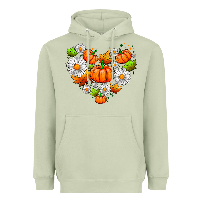 Pumpkin And Daisies Heavyweight Hoodie by AdoDesignShop | Teevron