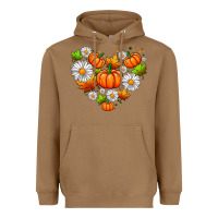 Toasted Coconut pumpkin and daisies Heavyweight Hoodie - AdoDesignShop