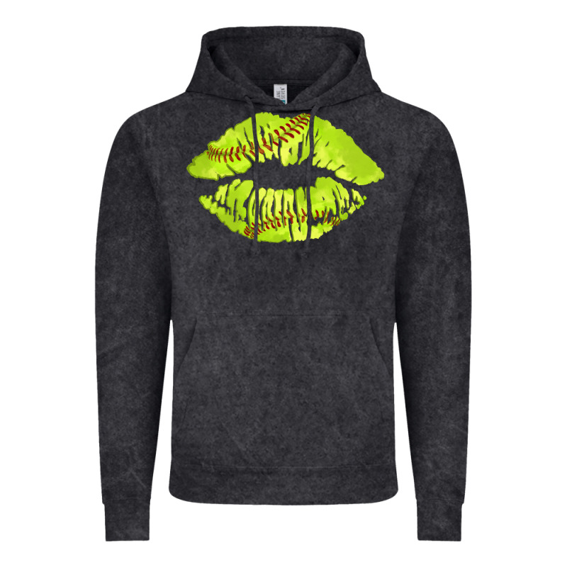 Softball Lips Vintage Hoodie by AdoDesignShop | Teevron