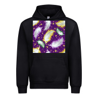 Black Mardi Gras Feathers seamless pattern Urban Hoodie - BundleAndBundleShop