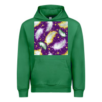 Emerald Mardi Gras Feathers seamless pattern Urban Hoodie - BundleAndBundleShop