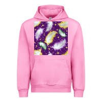 Fuchsia Pink Mardi Gras Feathers seamless pattern Urban Hoodie - BundleAndBundleShop