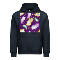 Navy Mardi Gras Feathers seamless pattern Urban Hoodie - BundleAndBundleShop