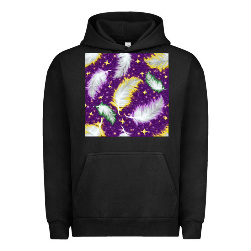 Mardi Gras Feathers Seamless Pattern Urban Hoodie by BundleAndBundleShop | Teevron