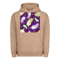 Pigment Burro Mardi Gras Feathers seamless pattern Urban Hoodie - BundleAndBundleShop