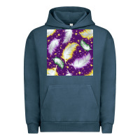 Pigment Midnight Navy Mardi Gras Feathers seamless pattern Urban Hoodie - BundleAndBundleShop