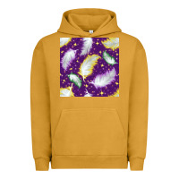 Pigment Peanut Butter Mardi Gras Feathers seamless pattern Urban Hoodie - BundleAndBundleShop