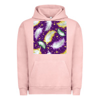 Pigment Salmon Mardi Gras Feathers seamless pattern Urban Hoodie - BundleAndBundleShop