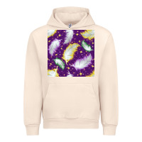 Sandshell Mardi Gras Feathers seamless pattern Urban Hoodie - BundleAndBundleShop