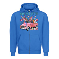 True Royal Happy Easter truck Zipper Hoodie - OliviaCreatesArt