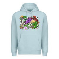 Blue Mist gamer mardi gras game controller Premium Hoodie - MaliasSmallBusiness
