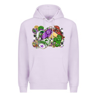 Lilac gamer mardi gras game controller Premium Hoodie - MaliasSmallBusiness