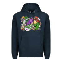 Navy gamer mardi gras game controller Premium Hoodie - MaliasSmallBusiness
