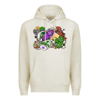 Oatmeal Heather gamer mardi gras game controller Premium Hoodie - MaliasSmallBusiness