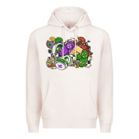 Pale Pink gamer mardi gras game controller Premium Hoodie - MaliasSmallBusiness