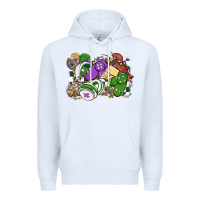 White gamer mardi gras game controller Premium Hoodie - MaliasSmallBusiness