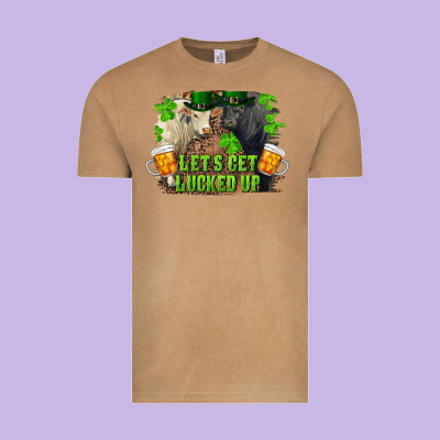 Vintage Tee lets get lucked up charolais and black angus bull