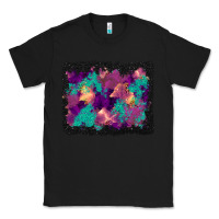 Black halloween trees and turquoise glitter background Classic Tee - BundleAndBundleShop