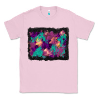 Bubblegum Pink halloween trees and turquoise glitter background Classic Tee - BundleAndBundleShop