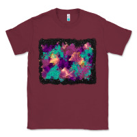 Burgundy halloween trees and turquoise glitter background Classic Tee - BundleAndBundleShop