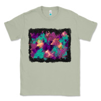 Matcha halloween trees and turquoise glitter background Classic Tee - BundleAndBundleShop
