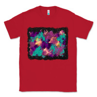 Red halloween trees and turquoise glitter background Classic Tee - BundleAndBundleShop