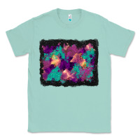 Seafoam halloween trees and turquoise glitter background Classic Tee - BundleAndBundleShop