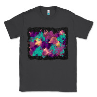 Smoke halloween trees and turquoise glitter background Classic Tee - BundleAndBundleShop