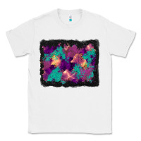 White halloween trees and turquoise glitter background Classic Tee - BundleAndBundleShop