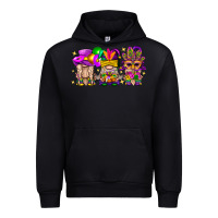 Black Mardi Gras Gnomies Cakes Flowers And Balloon Urban Hoodie - BundleAndBundleShop