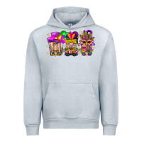 Heather Grey Mardi Gras Gnomies Cakes Flowers And Balloon Urban Hoodie - BundleAndBundleShop
