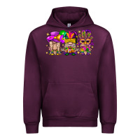 Mauve Wine Mardi Gras Gnomies Cakes Flowers And Balloon Urban Hoodie - BundleAndBundleShop