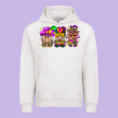 Mardi Gras Gnomies Cakes Flowers And Balloon Urban Hoodie Designed By Bundleandbundleshop