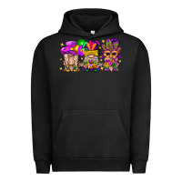 Pigment Black Mardi Gras Gnomies Cakes Flowers And Balloon Urban Hoodie - BundleAndBundleShop