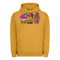 Pigment Peanut Butter Mardi Gras Gnomies Cakes Flowers And Balloon Urban Hoodie - BundleAndBundleShop