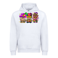 White Mardi Gras Gnomies Cakes Flowers And Balloon Urban Hoodie - BundleAndBundleShop